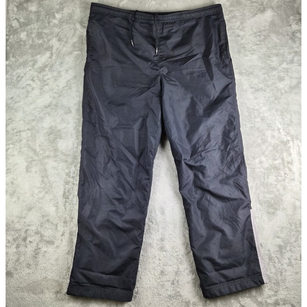 Nike Track Pants Large‎ 38x32 Black Lined Elastic Waist Activewear Ankle Zip